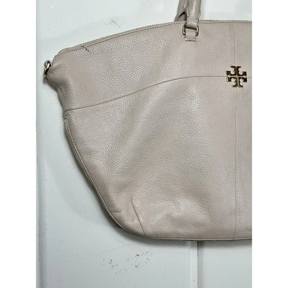 Tory Burch Purse Ivy Slouchy Satchel Bedrock Leather Expandable Bag -Miss STRAP - Picture 6 of 16